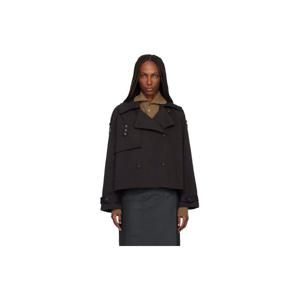 25 FW 프로엔자슐러 여성 블랙 프로엔자 스쿨러 화이트 라벨 야스민 크롭 트렌치 코트 252288F067000