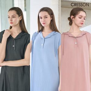 크레송 후디드 텐셀 원피스 C252B602A (3컬러)