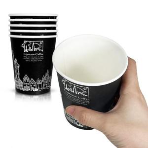 국산 1회용 뉴욕 블랙 디자인 종이컵 음료수컵 10oz 300ml 1000개