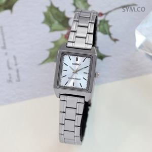 카시오 LTP-V007D-2E 빈티지 심플 스퀘어 데일리 여자 메탈 시계 d