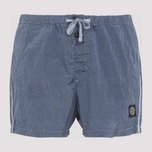 스톤아일랜드 다크 블루 폴리아미드 로고 패치 쇼츠 L1S15B1000
