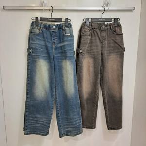 [행텐주니어]약기모사이드핀턱와이드데님팬츠14540-155-804-10_U