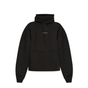 26 SS 발렌시아가 로고 엠벨리시드 후드 티셔츠 블랙 818433TQVY1