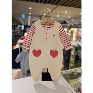 [블루독베이비] 26 SS(크림)하트 STE 우주복(4617067505)실내복 아가옷  백일 돌 조카 선물 신생아 유아 (4