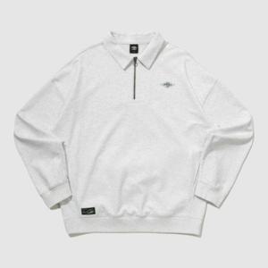 엄브로긴팔티 LQC UQ121CFS12-WMG 웨이파인더 그래픽 하프집업 카라 맨투맨 / WHITE MELANGE