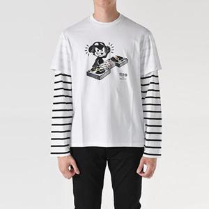 닐바렛 펠릭스 디제잉 레이어드 긴팔티셔츠 화이트 BJT072S S554S 2337