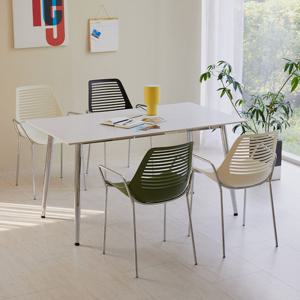 [베스트리빙] 스칸디 크롬 제트라팔걸이 1200 4인 세라믹 식탁세트/의자4개