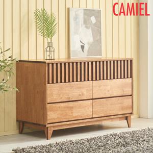 [까미엘]마렌2 고무나무 월넛 1200 템바 와이드서랍장(GO_TE0090)