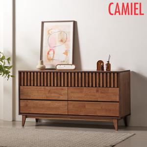 [까미엘]마렌2 고무나무 딥월넛 1500 템바 와이드서랍장(GO_TE0089)