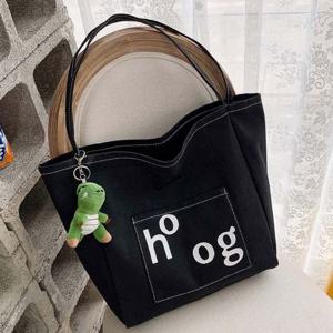 전면 빅포켓 레터링포인트 학생 에코백 숄더백 가방