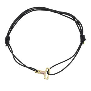 알리타 바게트 컷 핑크 토르말린 T자 팔찌 LETRA T TR CBPUHT00