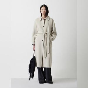 [쥬크]셔츠카라 벨티드 핸드메이드 롱 코트 Z254MSG540