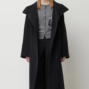 [시슬리]롤란도 체크 하이넥 오버핏 코트 SACT52561