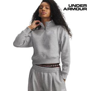 [언더아머(백)]여성 UA 라이벌 플리스 스크립트 반집업 긴팔 카라 티셔츠 6012292-011