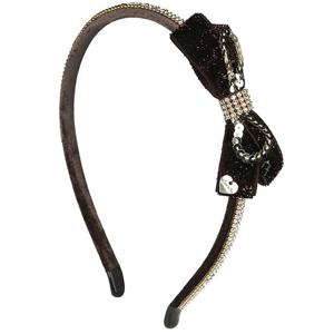 [프랜치켓] 여아키즈겨울헤어밴드 BR 보석 리본 머리띠 Q55DG5061R4