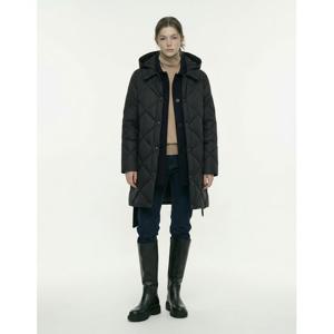 헤지스 여성 25FW 인기리오더 니트후드 롱 구스 다운 점퍼 블랙 HSJU5D012BA