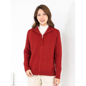 [모슬린]엄마옷 꽈배기 집업 목폴라 가디건 512FGH154 마담/중년