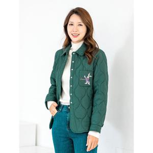 [모슬린]엄마옷 누빔 카라 자수 패딩 자켓 512FGH157 마담/중년