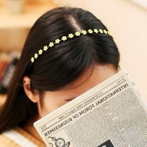 큐빅 꽃 얇은 헤어밴드 핸드메이드 머리띠