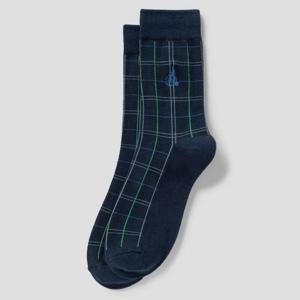 [빈폴] 남성 체크 장목 양말 - 네이비 BE61KTM03R 026
