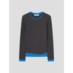 (356141SMB4) [에잇세컨즈] 배색 긴팔 티셔츠  애쉬