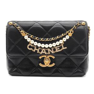 (명품) 샤넬 진주 로고 장식 체인 플랩백 AS4986