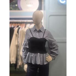 클리지 세이브존03 클리지 잔줄조끼 남방블라우스 AQCQ2WBL19A