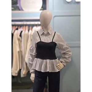 클리지 세이브존03 클리지 잔줄조끼 남방블라우스 ACQ2WBL19QA