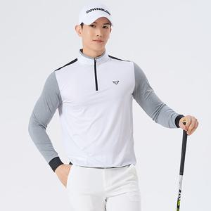 다운블로우 남자 골프웨어 반집업 배색 긴팔 티셔츠 DM252161692