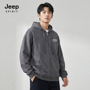 JEEP SPIRIT 공용 지프로고 후디 집업점퍼 다크그레이 (JSFAJK6)