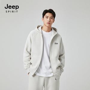 JEEP SPIRIT 남녀공용 오버핏 투웨이 후드 집업점퍼 그레이 (JSSPJK317)