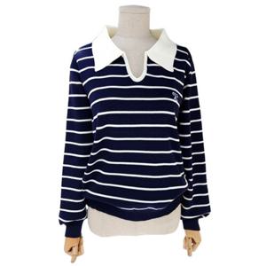 [스튜디오화이트]리본자수단가라티셔츠ML3KTP203