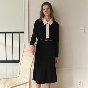 [SATIN] 카라 탈부착 타이 원피스 S261B601