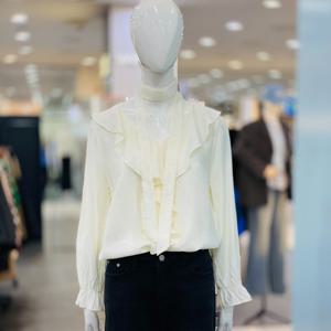 [클리지]브이넥 프릴 리본 블라우스 CQ2WBL13