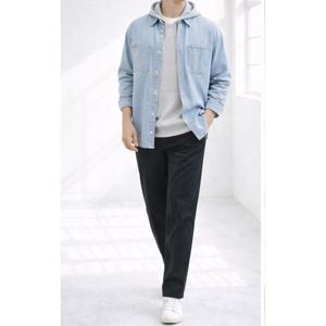 [바쏘옴므]26SS 남성 오버핏 연청 워싱 데님 청남방WA5-GU50-ABU