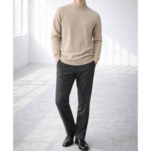 [바쏘옴므]25FW 울혼방 남성 모크넥 반폴라니트 WSZ4-WN20-ABG