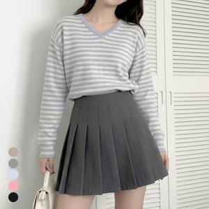 [올리비에스클로젯] 파스텔 스트라이프 브이넥 니트_O2602KN014A