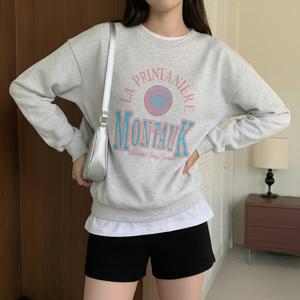 [올리비에스클로젯] 컬러 레터링 프린트 루즈 맨투맨_O2602TS019A