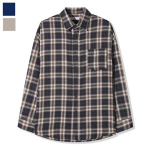 남자 메디나 오버핏 체크 셔츠 남방 AC-SHA-Q079-네이비