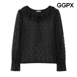 [지지피엑스]러플 리본넥 레이스 시스루 블라우스 GQ1SH021F