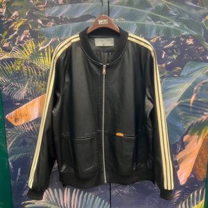 [르니앤맥코이]페이크레더소매줄무늬노카라집업점퍼MM11JP400_IC