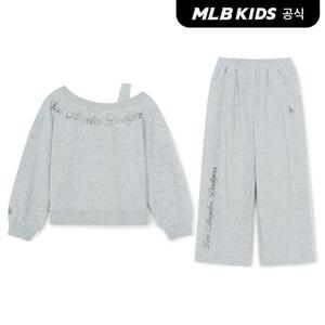 [MLB키즈 공식]26SS 스트릿 걸즈 레터링 레이어드 맨투맨 세트 LA (L.Melange Grey) 7FS2B0561-07MGL