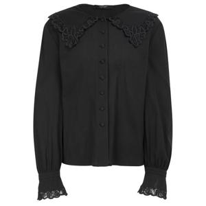 질스튜어트뉴욕   26SS  레이스장식 코튼 긴팔블라우스 JSBL6B160BK
