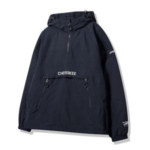 지프 체로키 남녀공용 후드 아노락 쿼터집업 점퍼 JP2JPU231BK