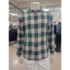 바쏘옴므 세이브존05 그린체크마100%기본카라캐쥬얼셔츠 WSZ1TT29AGN3