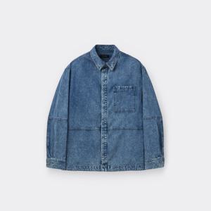 [커스텀멜로우]블루 라인 데님 셔츠 CWSAW25201BUX