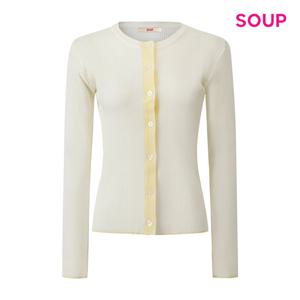 [숲]웨이브 배색 라인 골지 가디건 S61GD11