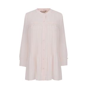 샤트렌 레이스 플리츠 롱 튜닉 블라우스_HCCMBL105