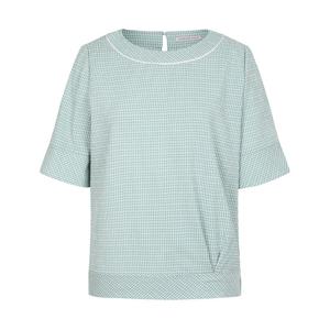 샤트렌 파이핑 라운드넥 체크 블라우스_HCCMBL212