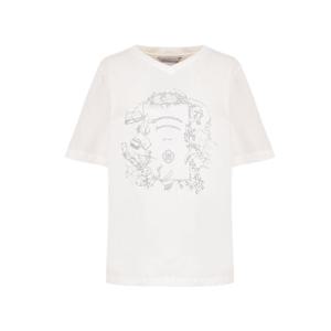 샤트렌 와이드 브이넥 프린트 반팔 티셔츠_HCEMTS807